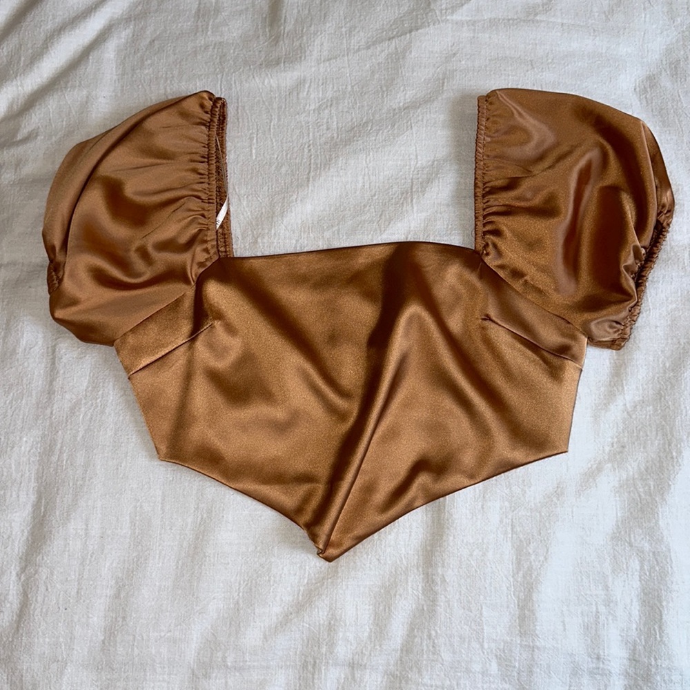 Forever 21 satin cropped going out top